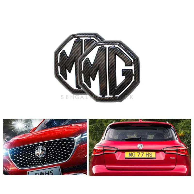 3D Metal Mg Front And Rear Logo Carbon Fiber 2 Pcs 2020 - 2025 - For Mg Zs 2