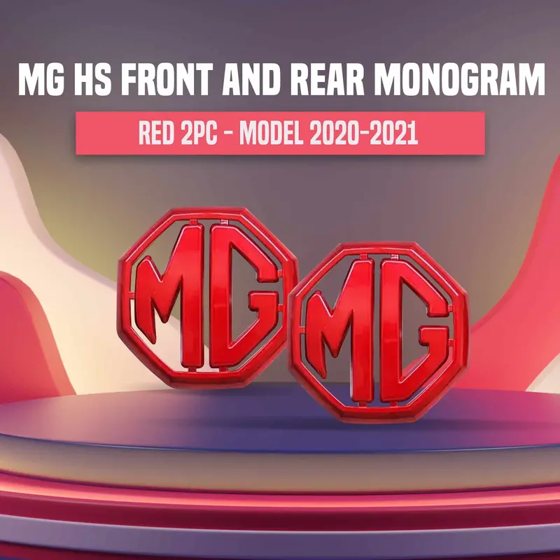 3D Metal Mg Front And Rear Logo Red 2 Pcs 2020 - 2025 - For Mg Hs 1