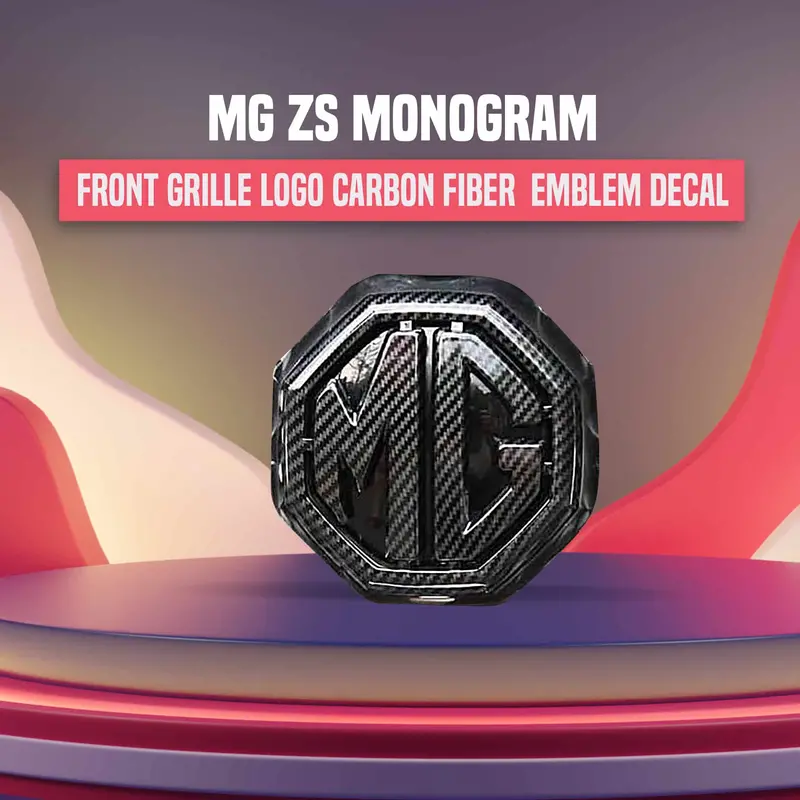 3D Metal Mg Front Grille Logo Carbon Fiber - For Mg Zs 1