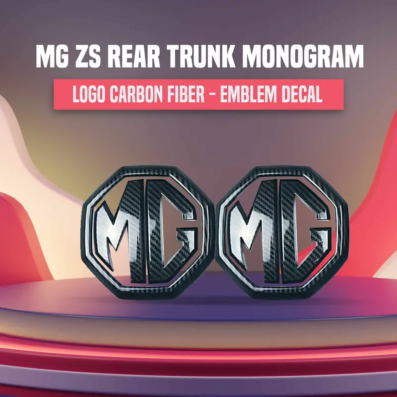 3D Metal Mg Rear Trunk Logo Carbon Fiber - For Mg Zs 2020 - 2025 1
