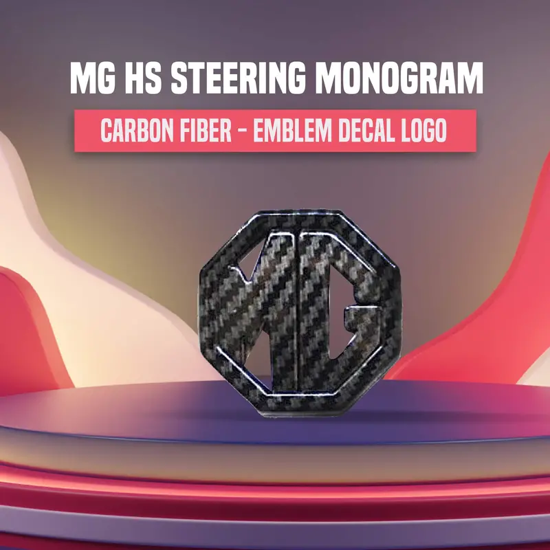 3D Metal Mg Steering Logo Carbon Fiber - For Mg Hs 2025 - 2026 1