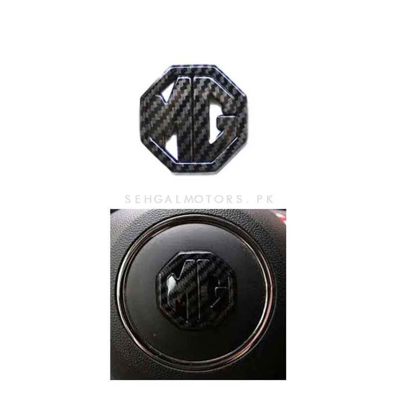 3D Metal Mg Steering Logo Carbon Fiber - For Mg Hs 2025 - 2026 2