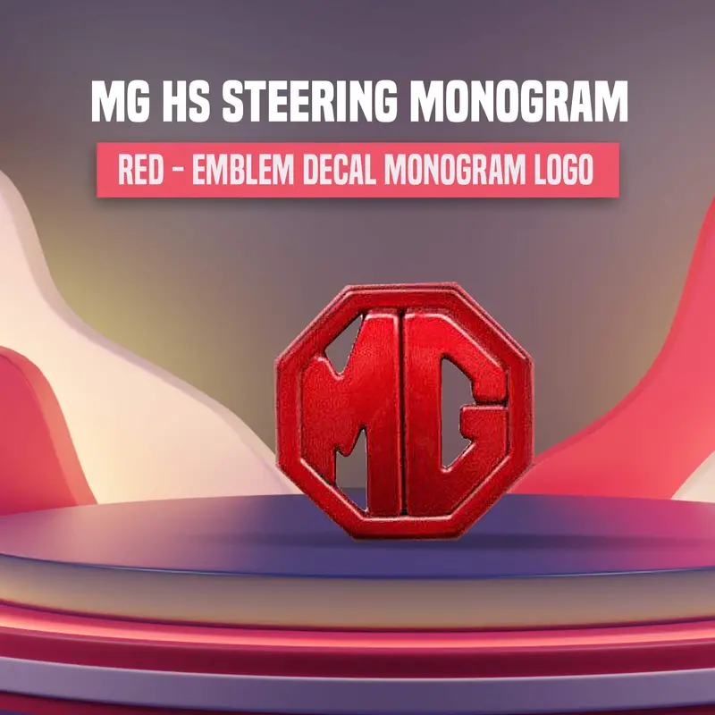 3D Metal Mg Steering Logo Red 1