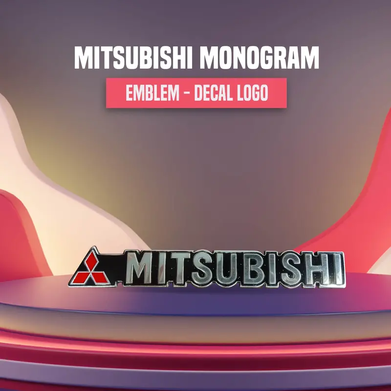 3D Metal Mitsubishi Logo Chrome 1