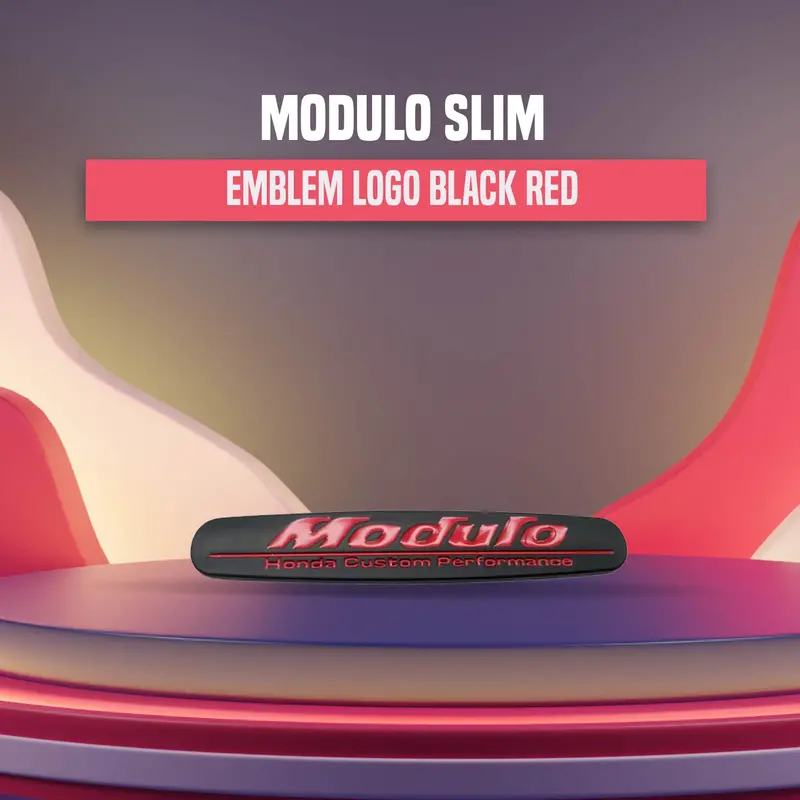 3D Metal Modulo Logo Black Red 1