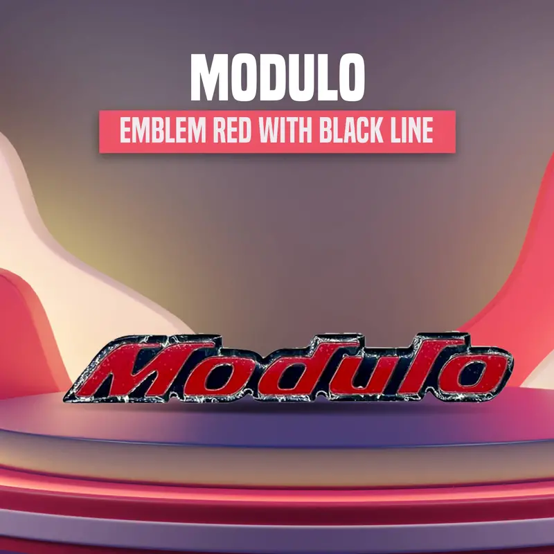 3D Metal Modulo Logo Red Black 1