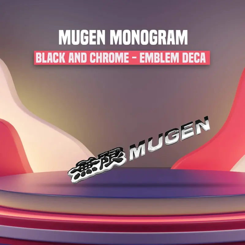 3D Metal Mugen Logo Black Chrome 1