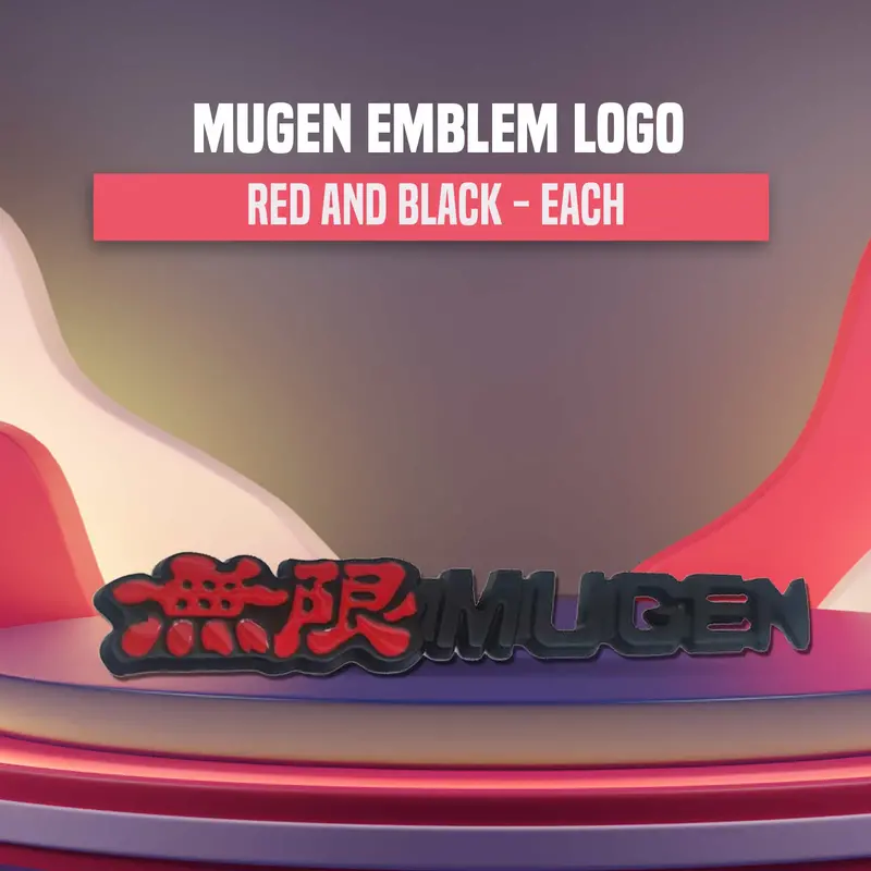 3D Metal Mugen Logo Black Red 1