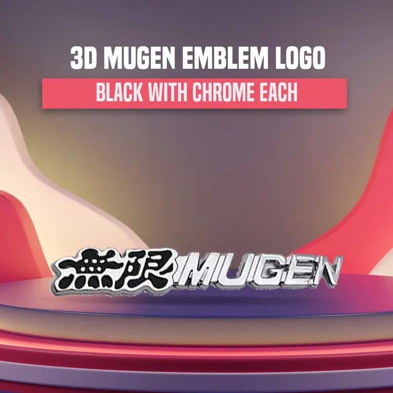 3D Metal Mugen Logo Black With Chrome 1
