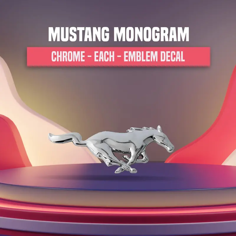 3D Metal Mustang Logo Chrome 1