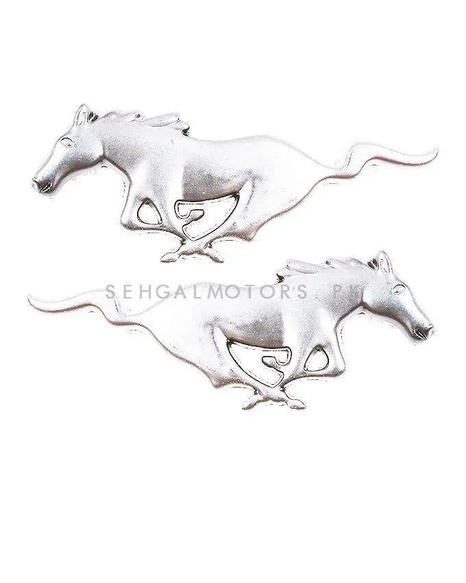 3D Metal Mustang Logo Chrome - Pair 2