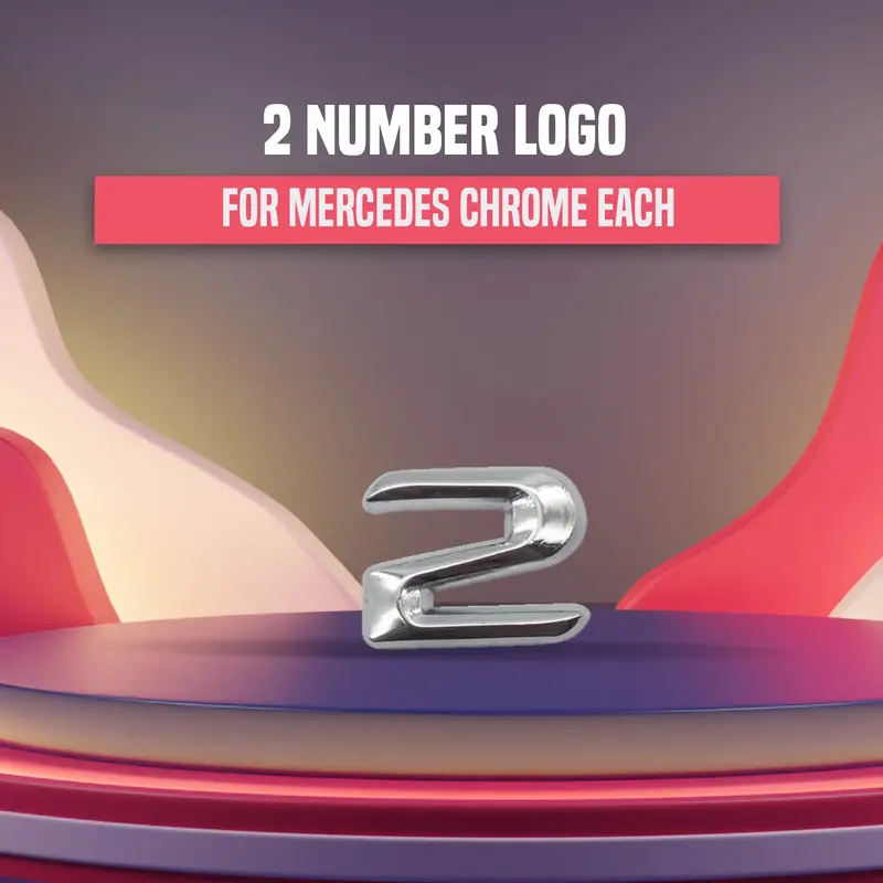 3D Metal Number 2 Logo Chrome - For Mercedes 1