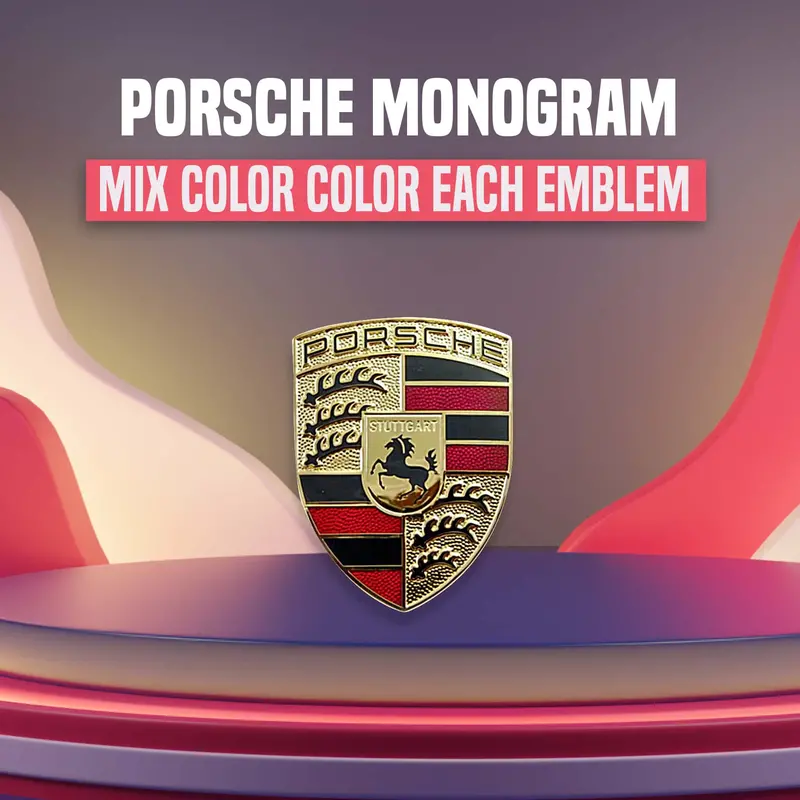 3D Metal Porsche Logo Mix Color 1