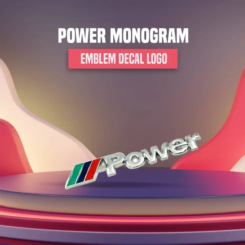 3D Metal Power Logo Chrome 1