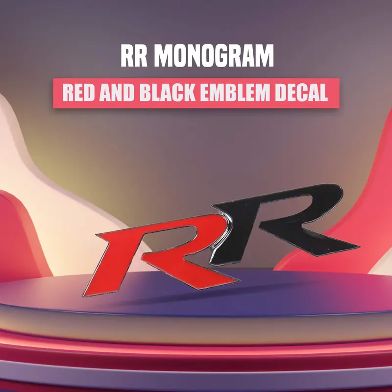 3D Metal Rr Logo Red Black 1