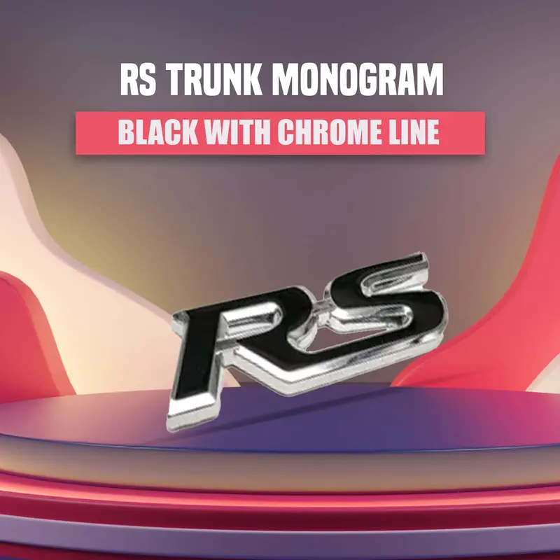 3D Metal Rs Trunk Logo Black Chrome 1