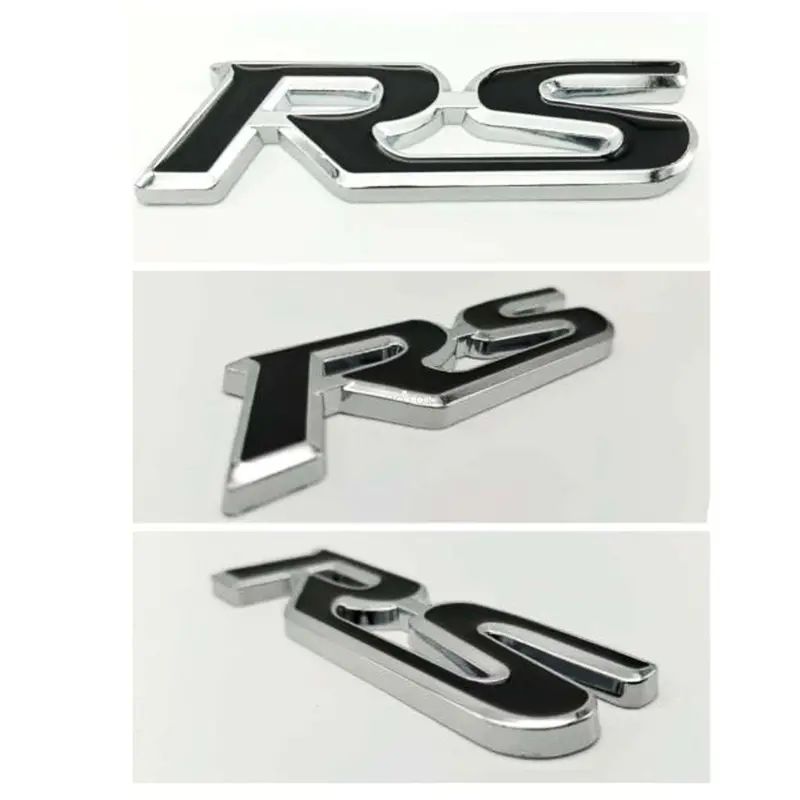 3D Metal Rs Trunk Logo Black Chrome 2