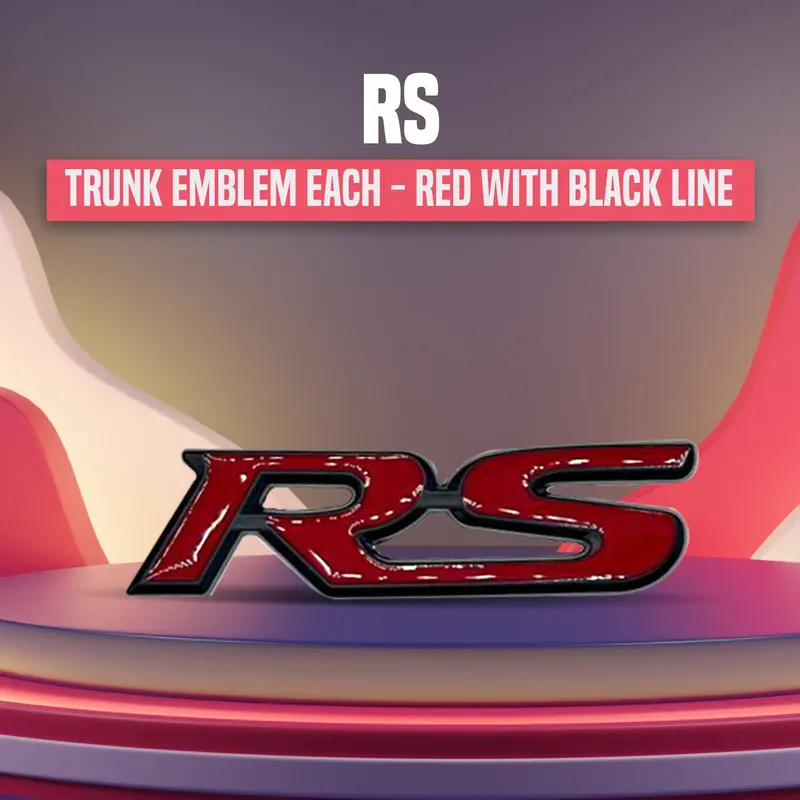 3D Metal Rs Trunk Logo Red Black 1