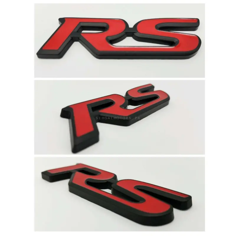 3D Metal Rs Trunk Logo Red Black 2
