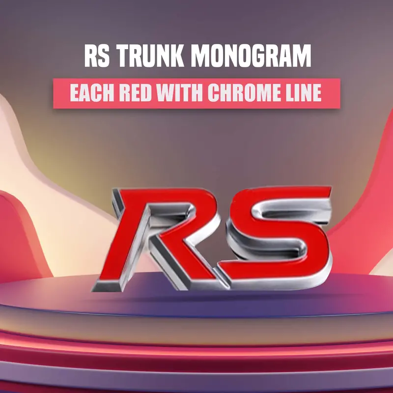 3D Metal Rs Trunk Logo Red Chrome 1