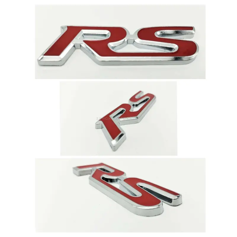 3D Metal Rs Trunk Logo Red Chrome 2