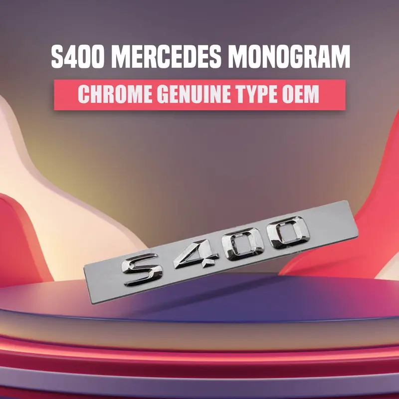3D Metal S400 Logo Trunk Logo - For Mercedes Chrome 1