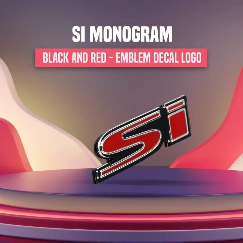 3D Metal Si Logo Black Red 1