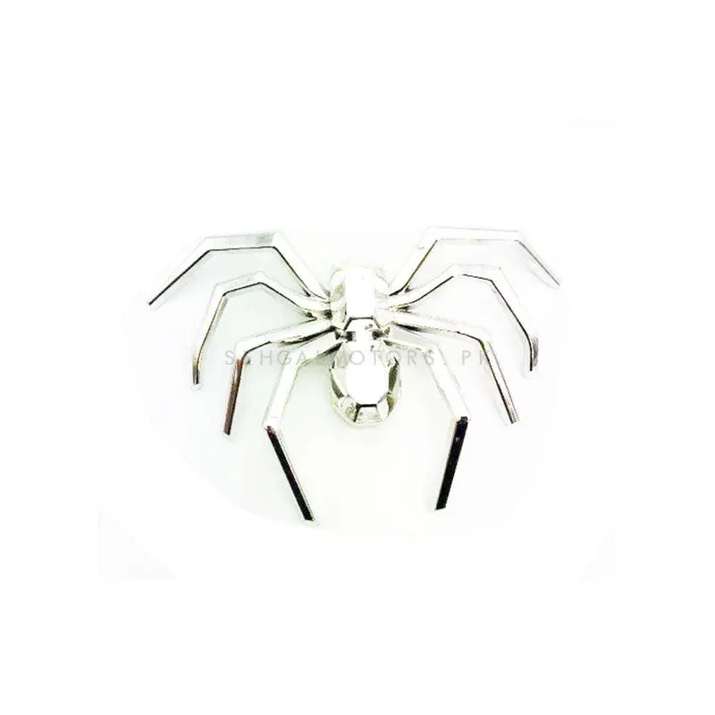 3D Metal Spider Logo Chrome 2