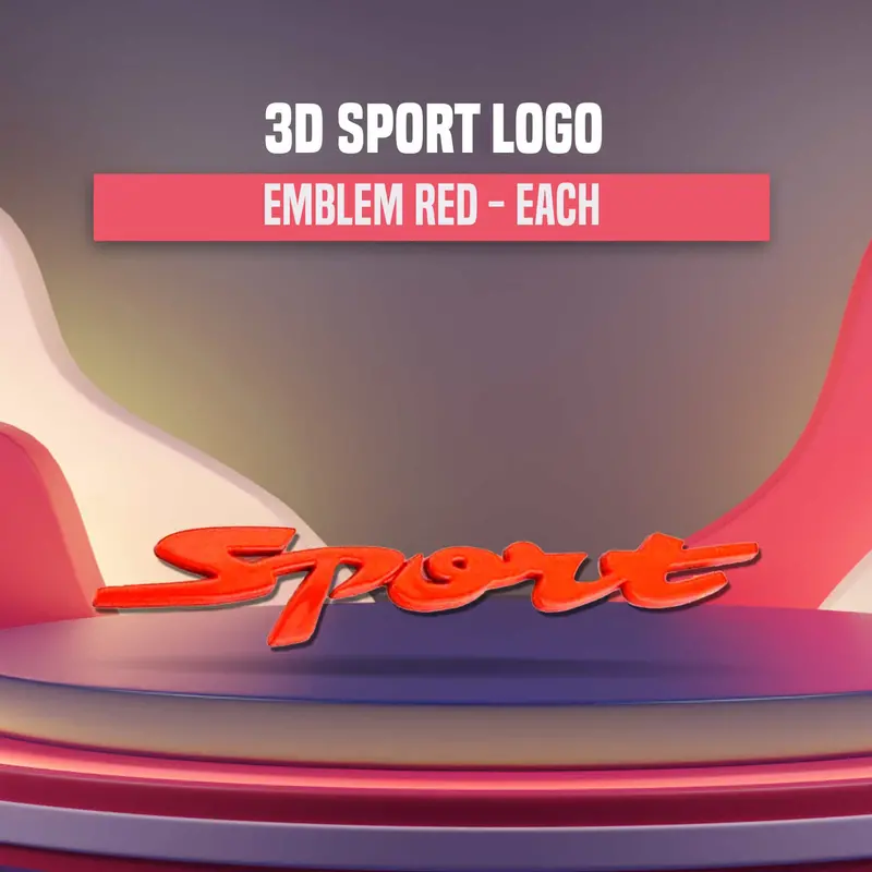 3D Metal Sport Logo Red 1