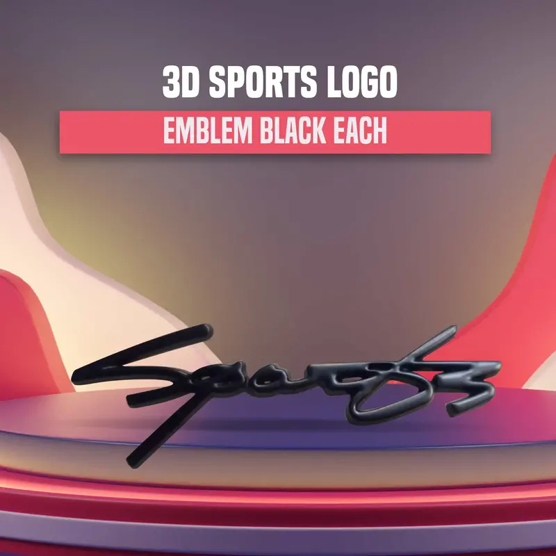 3D Metal Sports Logo Black 1