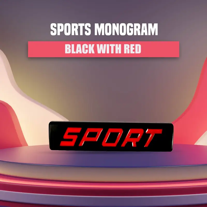 3D Metal Sports Logo Black Red 1