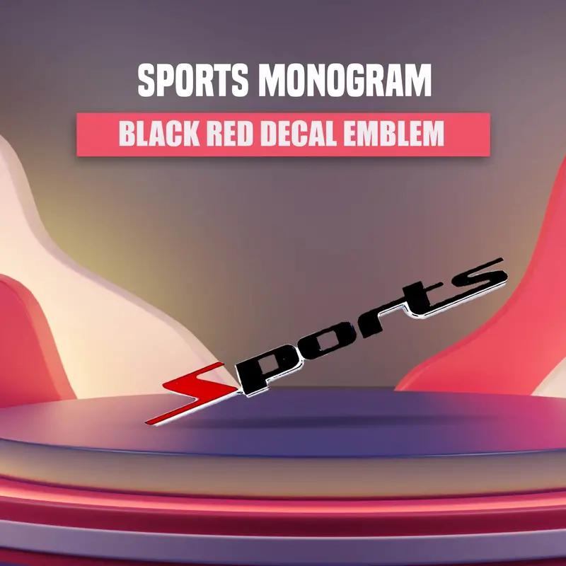 3D Metal Sports Logo Black Red 1