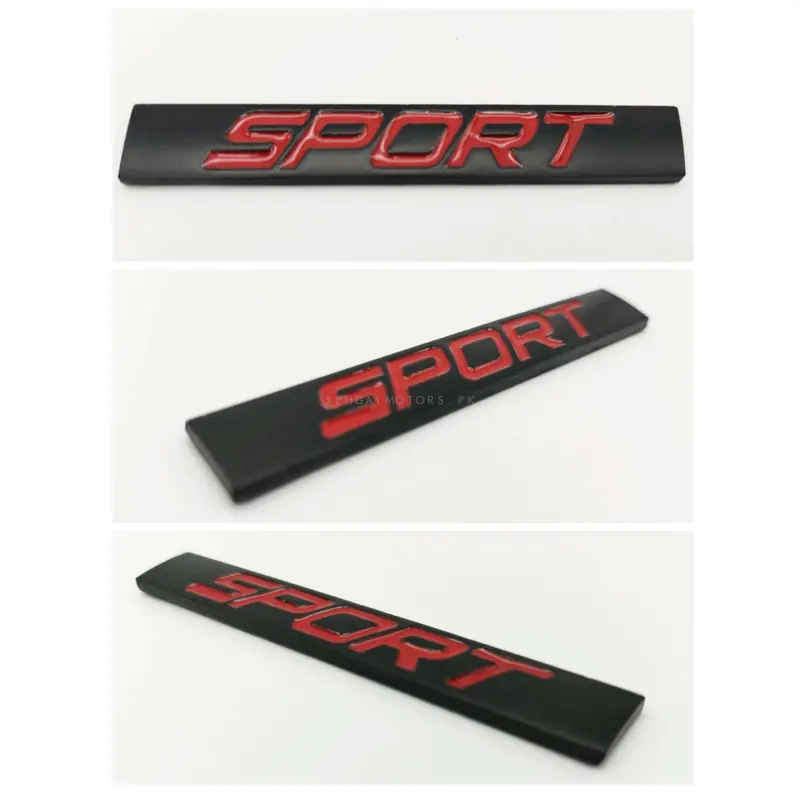 3D Metal Sports Logo Black Red 2