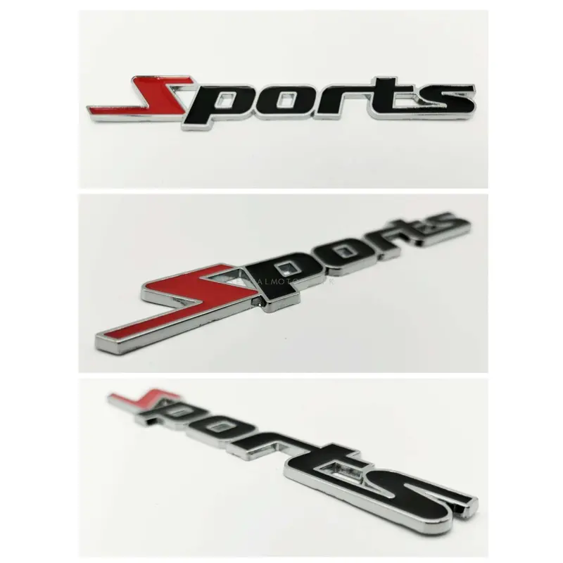 3D Metal Sports Logo Black Red 2