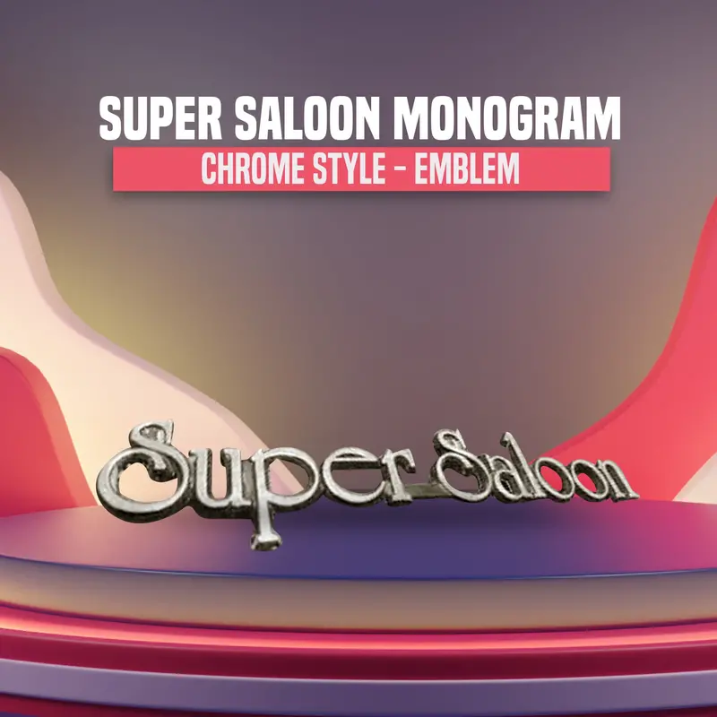 3D Metal Super Saloon Logo Chrome 1