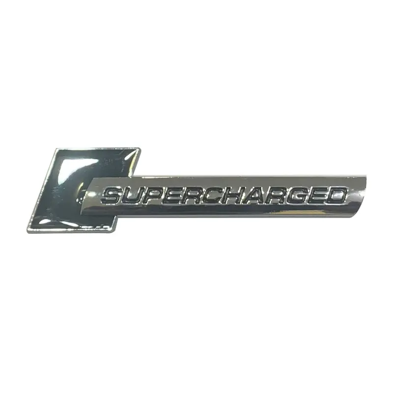 3D Metal Supercharged Logo Black Chrome 2
