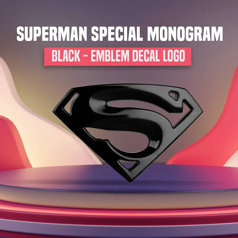 3D Metal Superman Logo Black 1