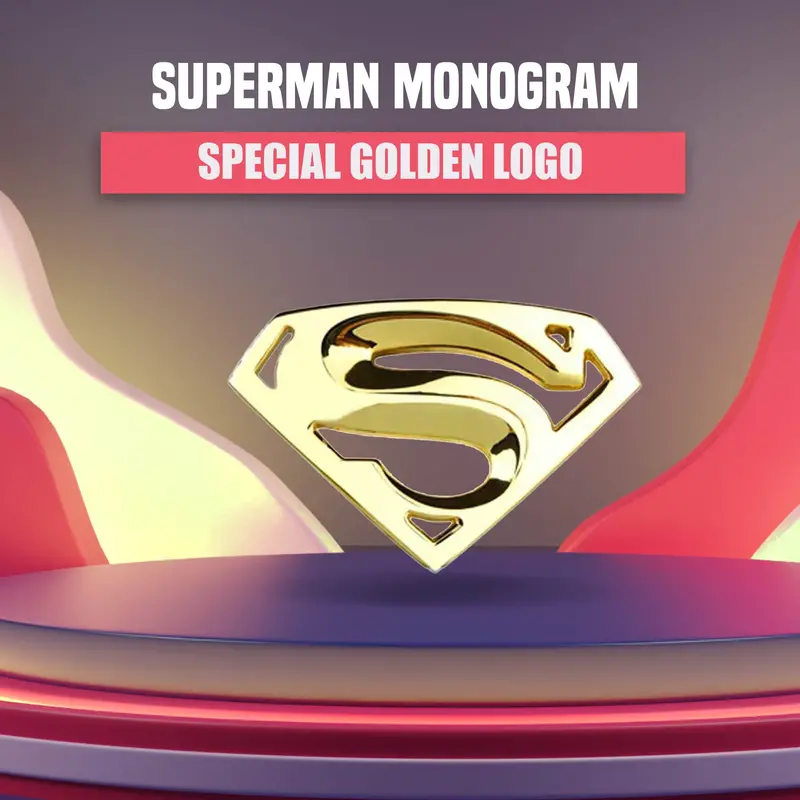3D Metal Superman Logo Golden 1