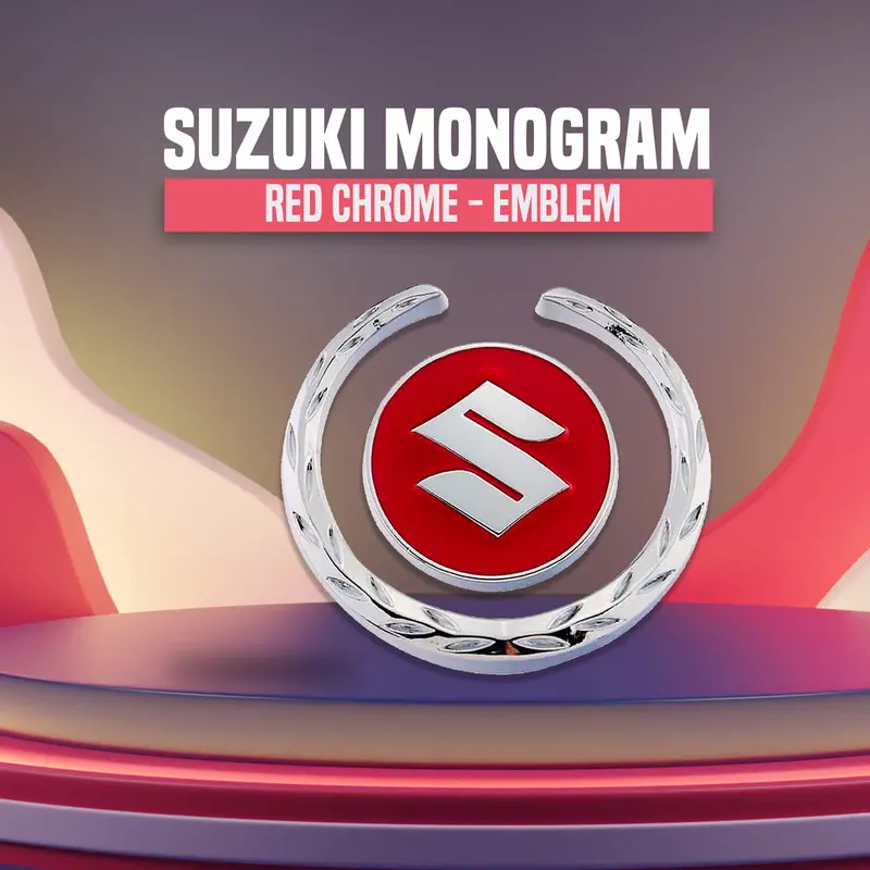 3D Metal Suzuki Logo Red Chrome 1