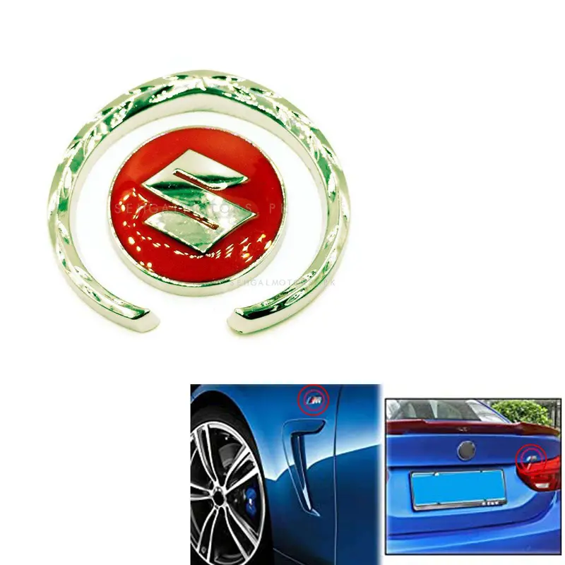 3D Metal Suzuki Logo Red Chrome 2