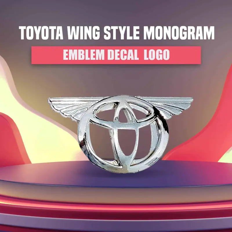 3D Metal Toyota Wing Style Logo Chrome 1