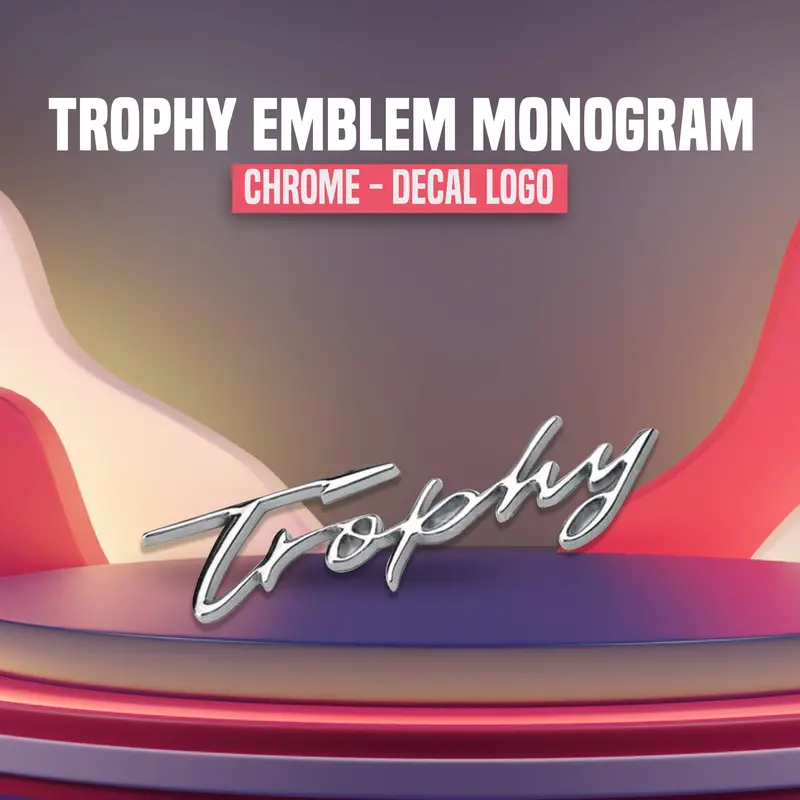 3D Metal Trophy Logo Chrome 1