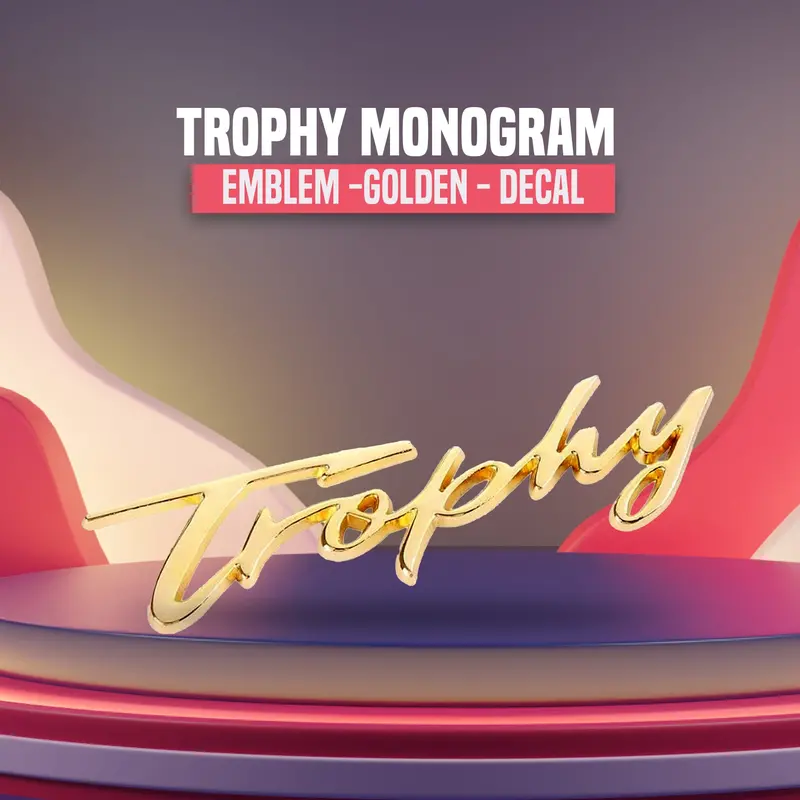 3D Metal Trophy Logo Golden 1