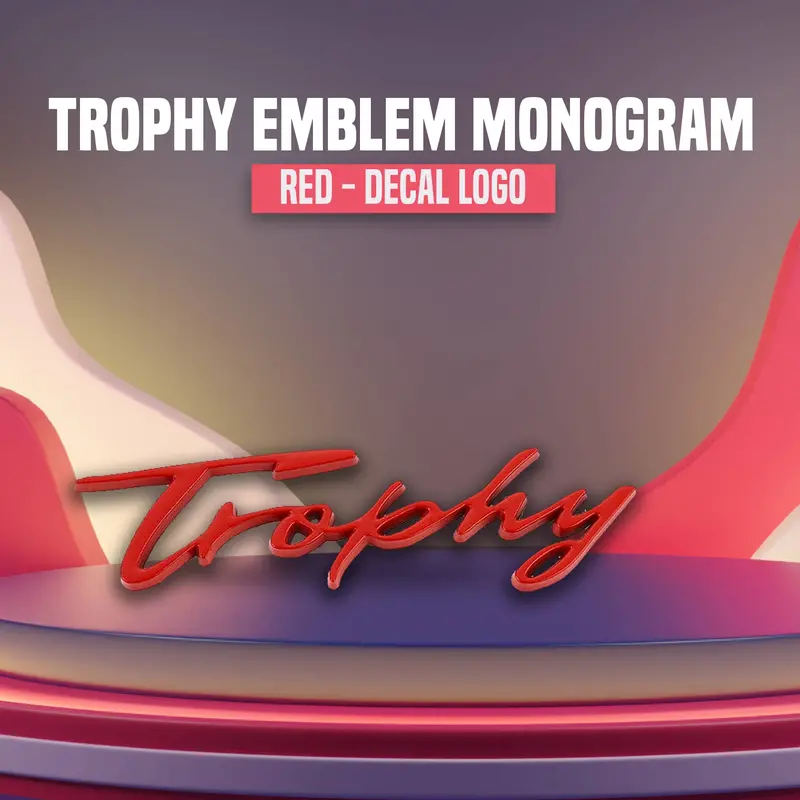 3D Metal Trophy Logo Red 1