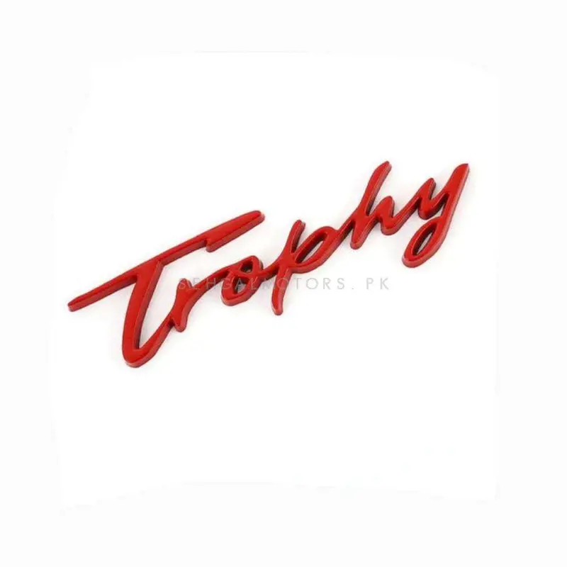 3D Metal Trophy Logo Red 2