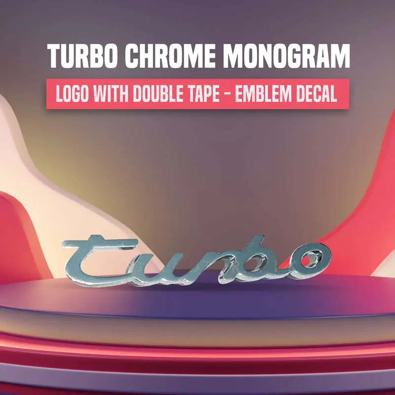 3D Metal Turbo Logo Chrome 1