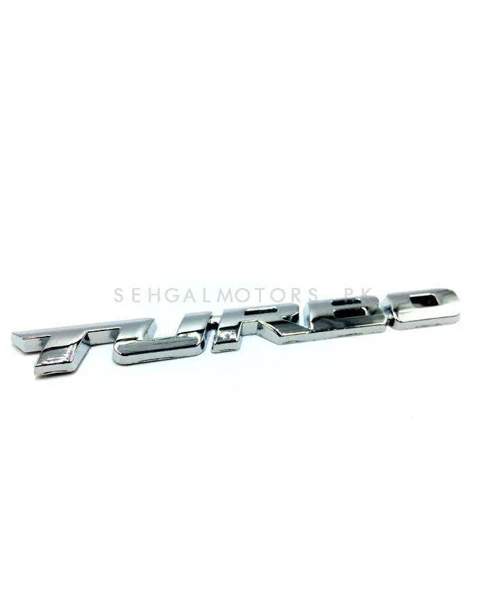 3D Metal Turbo Logo Chrome Large 2