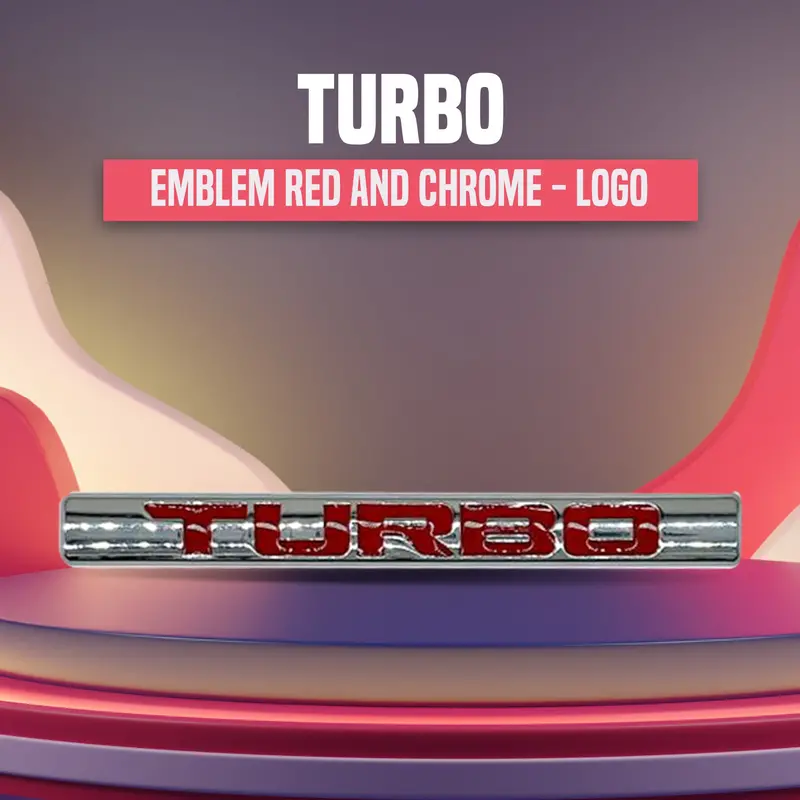 3D Metal Turbo Logo Red Chrome 1