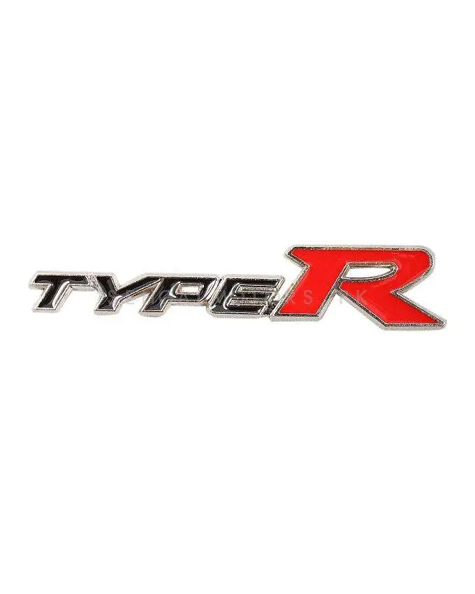 3D Metal Type R Logo Black Red Small 2
