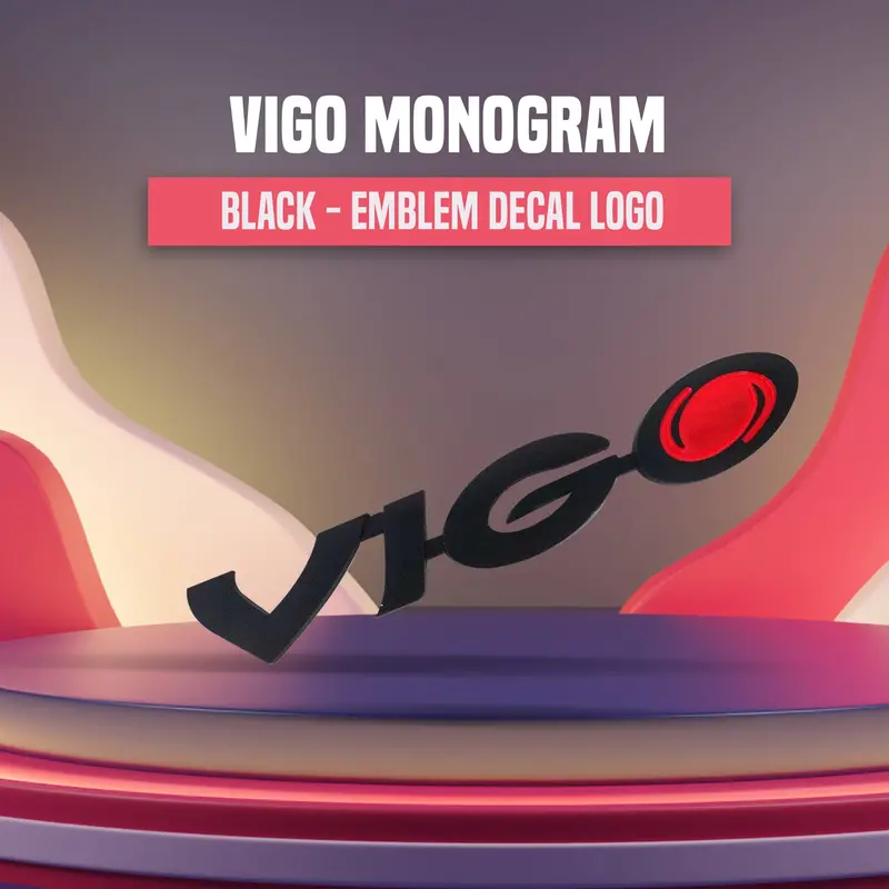 3D Metal Vigo Logo Black Red - For Toyota Hilux Vigo 1